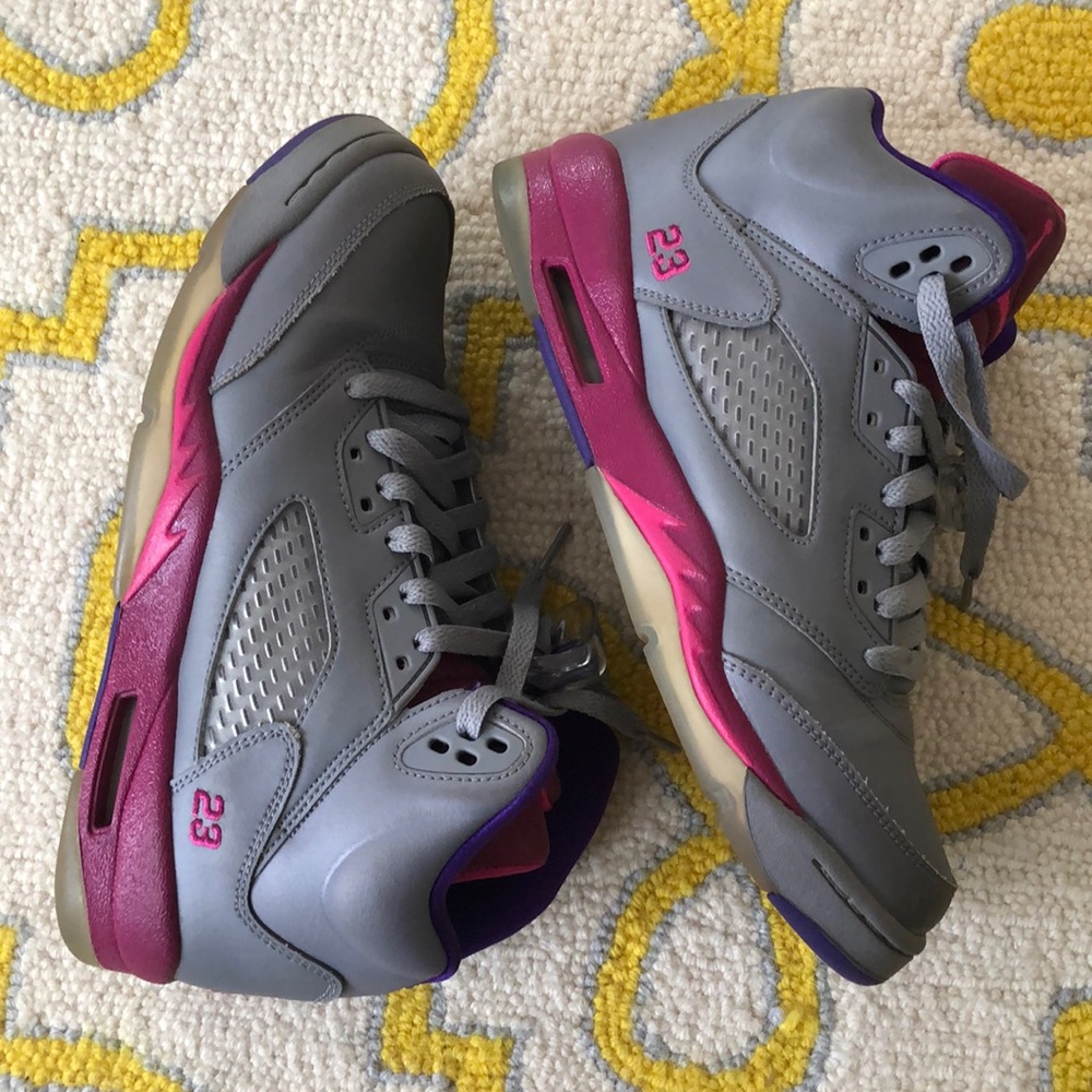 💜Girl’s Air Jordan 5 Retro💜 Sz 7Y - Picture 2 of 8